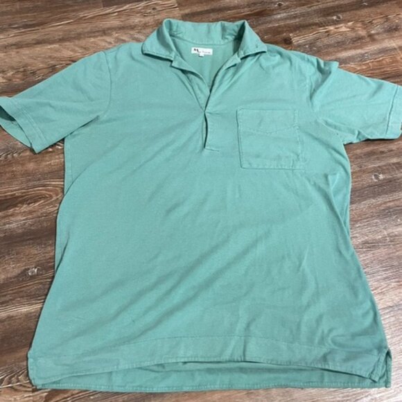Doppiaa Aadeo Open Collar Polo Shirt Turquoise Size M - Picture 1 of 8